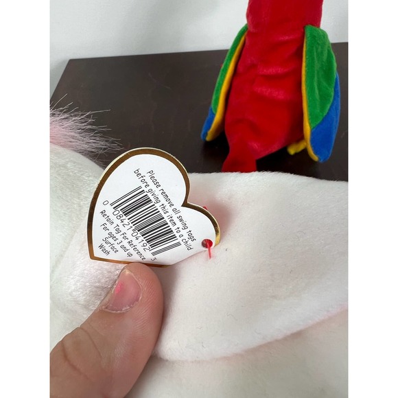 Vintage Ty Beanie Babies Set of 2 Jabber the parrot and KUKU Bird - Picture 4 of 7
